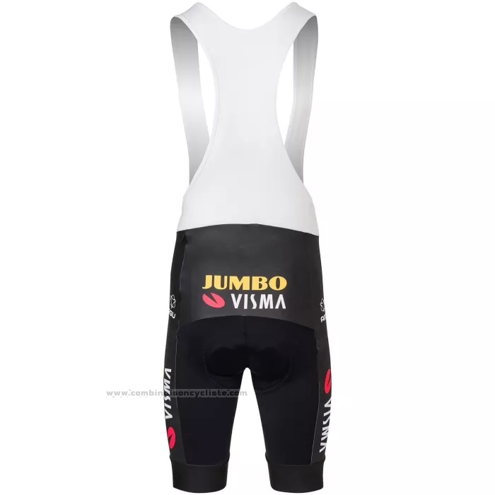 2022 Maillot Cyclisme Jumbo Visma Jaune Vert Manches Courtes et Cuissard